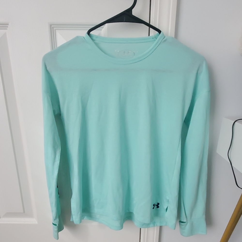 Teal under armour long sleeve shirt
